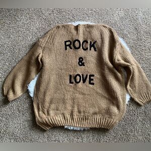 Prettygarden Rock & Love Sweater Cardigan Open Front Slouchy Oversized Medium